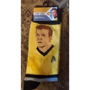 Star Trek Captain KIRK Mens Crew Socks The Original Series Size 10-13